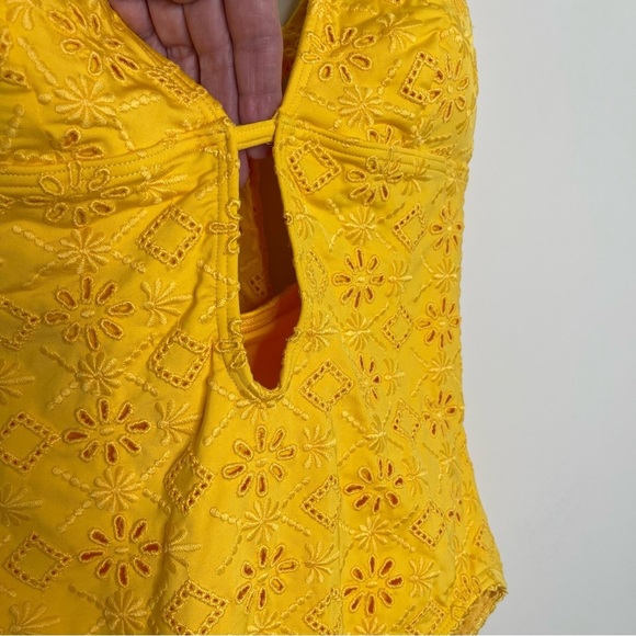 Kate Spade New York Embroidered Halter Plunge One Piece Swimsuit vacation beach - Picture 5 of 14